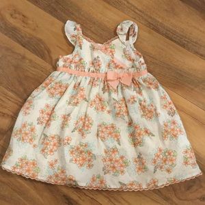 EUC white and peach dress